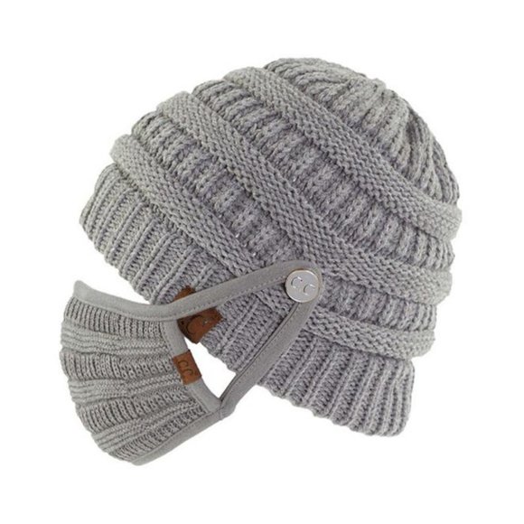 CC Unisex Thick Soft Knit Beanie + Knit Facemask - Picture 2 of 13